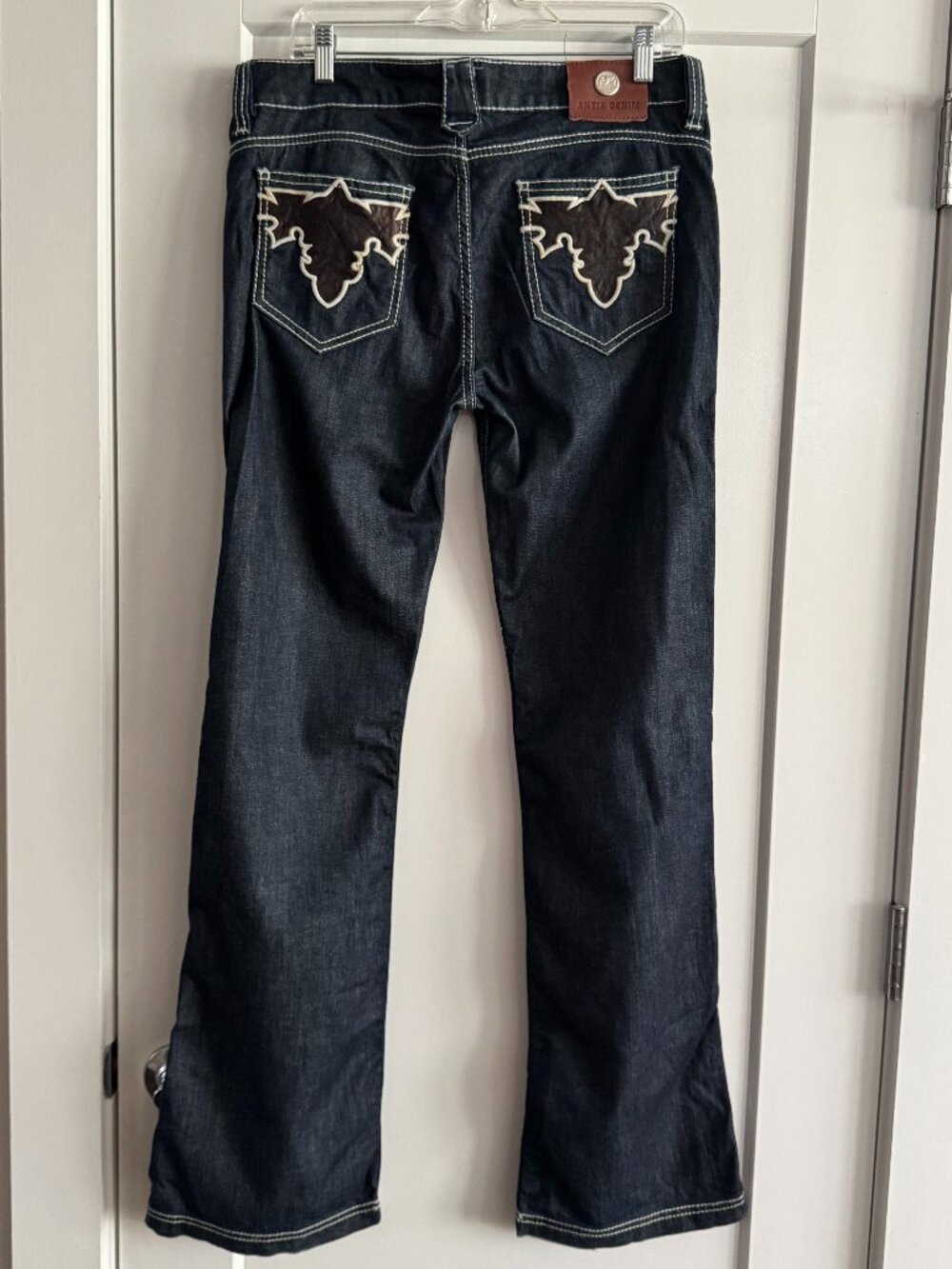 Antik Denim Leather Stitched Pockets Size 30